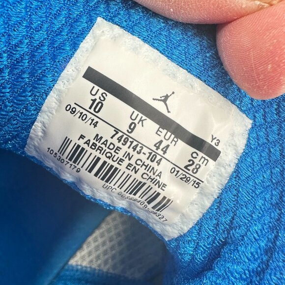 Nike Air Jordan 29 XX9 Playoff Home Men Size 10 749143-104 White Grey Blue Shoes - Picture 10 of 11